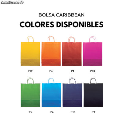 Papiertragetasche in verschiedenen Farben Caribbean 22x23x9 cm - Foto 2