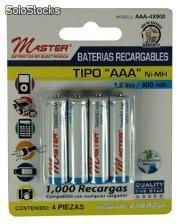 Paquete con 4 baterías recargables &quot;AAA&quot;