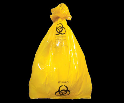 Paquete de 100 bolsas amarillas o rojas rpbi 110 x 120 cm hasta 42 kg
