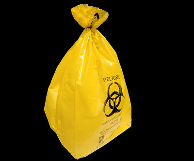 Paquete de 100 bolsas amarillas o rojas rpbi 60 x 80 cm hasta 28 kg