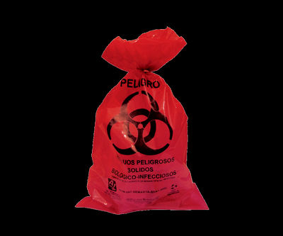 Paquete de 100 bolsas rojas o amarillas rpbi 20 x 30 cm hasta 1 kg