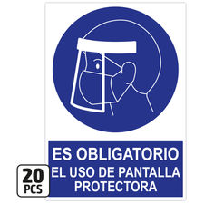 Paquete de 20 posters de &quot;es obligatorio el uso de pantalla protectora&quot; jbm