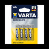 Paquete de 4 pilas mini AA Varta 1.5V Superlife carbón zinc