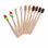 paquete de cepillo de dientes de bambú de 5 manijas planas con caja Kraft - Foto 4
