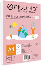 Paquete de folios A4 de 100gr con 250 Hojas Blancas, Papel Multifuncional para