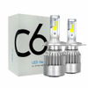 Par de bombillas LED H4 C6 para faros de coche y moto 3800LM 36W luz blanca
