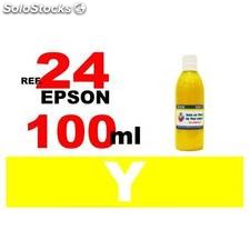 Para cartuchos Epson 24 xl botella 100 ml. tinta compatible amarilla