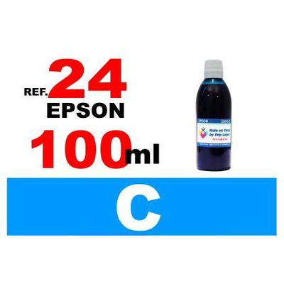 Para cartuchos Epson 24 xl botella 100 ml. tinta compatible cian