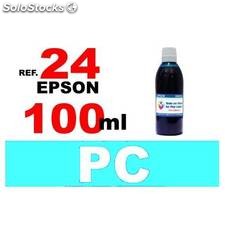 Para cartuchos Epson 24 xl botella 100 ml. tinta compatible cian photo