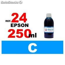 Para cartuchos Epson 24 xl botella 250 ml. tinta compatible cian