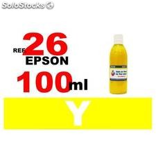 Para cartuchos Epson 26 xl botella 100 ml. tinta compatible amarilla