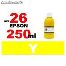 Para cartuchos Epson 26 xl botella 250 ml. tinta compatible amarilla