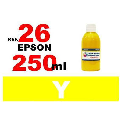 Para cartuchos Epson 26 xl botella 250 ml. tinta compatible amarilla