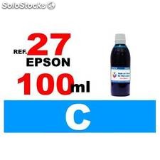 Para cartuchos Epson 27 botella 100 ml. tinta compatible cian