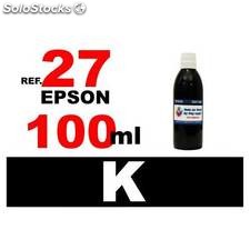 Para cartuchos Epson 27 botella 100 ml. tinta compatible negra