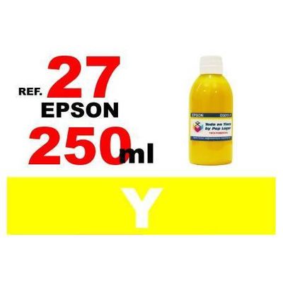 Para cartuchos Epson 27 botella 250 ml. tinta compatible amarilla