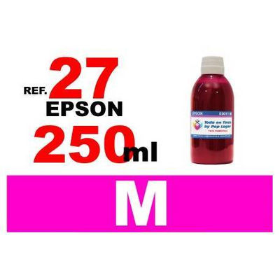 Para cartuchos Epson 27 botella 250 ml. tinta compatible magenta