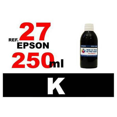 Para cartuchos Epson 27 botella 250 ml. tinta compatible negra