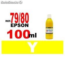 Para cartuchos Epson 79 y 80 botella 100 ml. tinta compatible amarilla