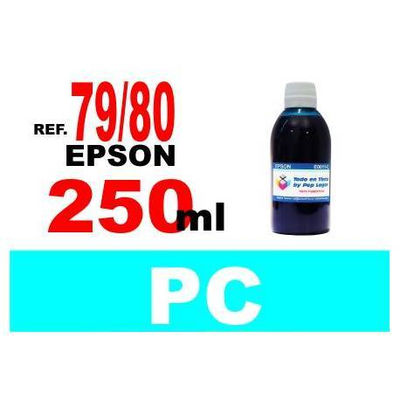 Para cartuchos Epson 79 y 80 botella 250 ml. tinta compatible cian