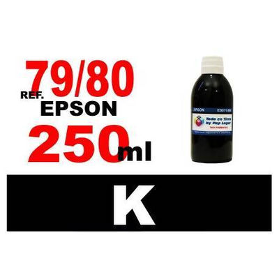 Para cartuchos Epson 79 y 80 botella 250 ml. tinta compatible negra