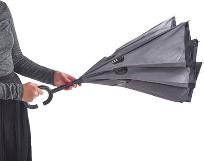 Paraguas automático reversible en pongee - Foto 3