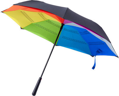 Paraguas interior multicolor reversible automático en seda plongee