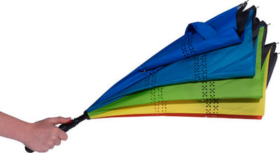 Paraguas interior multicolor reversible automático en seda plongee - Foto 3