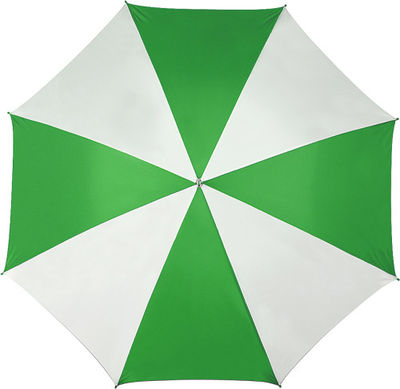 Paraguas manual bicolor con mango recto de madera - Foto 2