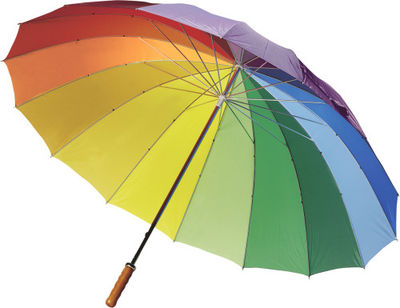 Paraguas multicolor grande de 16 paneles