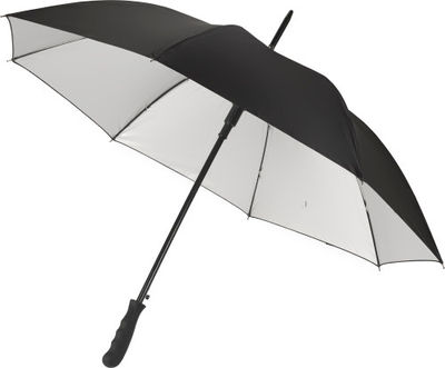 Paraguas negro con interior plateado automático y plegable