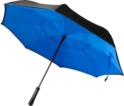 Paraguas reversible de doble tela con exterior en negro