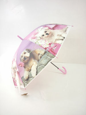 Paraguas rosa con estampado de perros en 3D - Foto 2