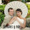 Parasol blanco de papel para bodas . Sombrillas blancas boda - Foto 2