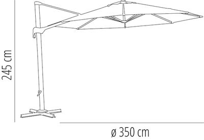 Parasol con pie lateral de aluminio LA2 3.5 metros - taupe - Foto 2