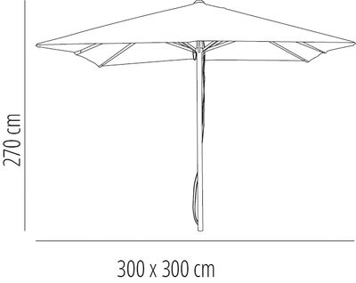 Parasol cuadrado de aluminio 3 x 3 m. - taupe - Foto 2