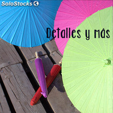 Parasol de papel en colores. Parasoles baratos para boda