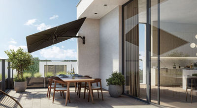 Parasol ogrodowy na balkon lub taras średnica 270 cm z wysięgnikiem 185 cm - Zdjęcie 5