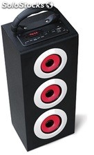 parlante portatil 2.1ch subwoofer recargable usb sd Fm led pandalla s02d