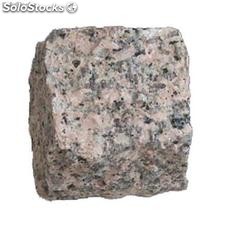 Pave granit rose 8/10cm cubique 6 f brutes (12m /caisse-81u./m )