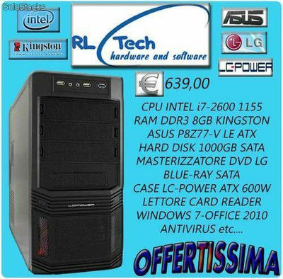 Pc completo desktop intel i7 2600-ram 8gb-hd 1tb-dvd blue ray-asus p8z77-v le