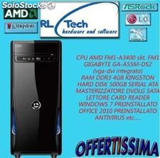 Pc desktop amd a4-3400 fm1 - 4gb ram - hd 500 GB - dvd - win 7 pro