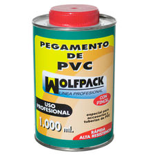 Pegamento Pvc Wolfpack Con Pincel 1000 ml.