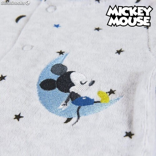 Pelele De Manga Larga Para Bebe Mickey Mouse Gris Azul