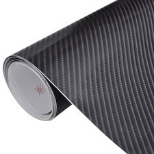 Película de carro, fibra de carbono 4D, em preto 152 x 200 cm