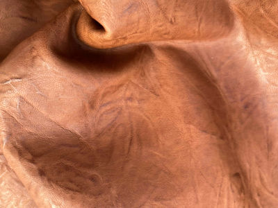 Pelle nappa anilina plissettata colore tabacco - Foto 3
