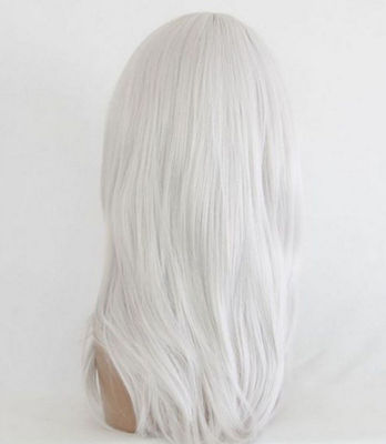 Peluca blanca plateada de disfraces cosplay animado peluca mediana 55cm - Foto 3