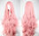 Peluca cosplay animado ondulado peluca rosada larga 80cm - 1