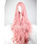 Peluca cosplay animado ondulado peluca rosada larga 80cm - Foto 2