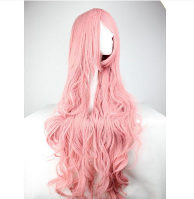 Peluca cosplay animado ondulado peluca rosada larga 80cm - Foto 3